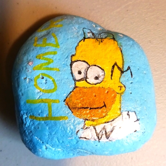 Other - Homer Simpson, The Simpson's, Painted Art Rock Paper Weight Rare #eshopchicago